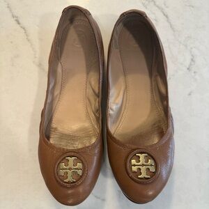 Tory Burch size 10 brown leather flats